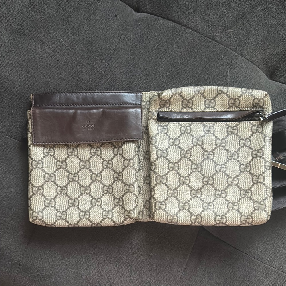 Gucci Cream and Brown Belt Bag with GG Monogram